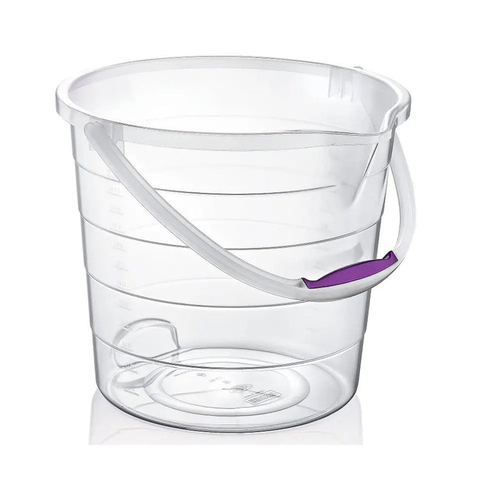 10 Litre Clear Stepped Plastic Bucket with Handle Hobby Life