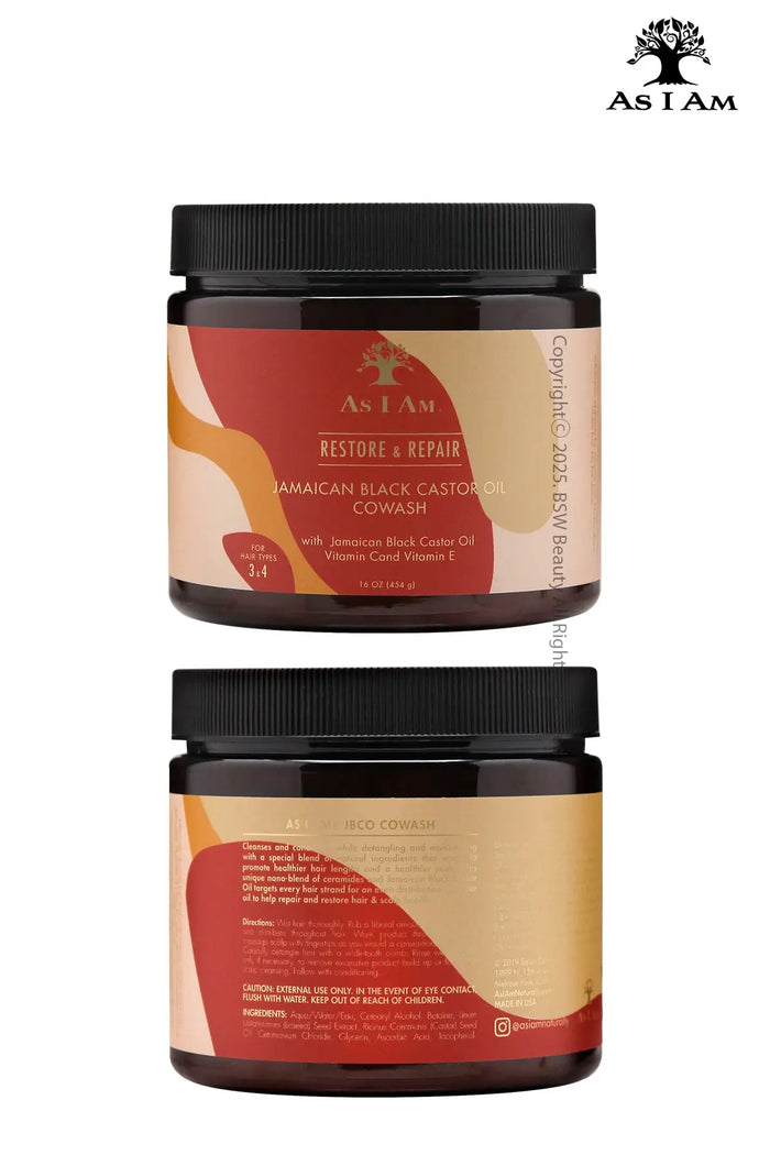 AS I AM RESTORE & REPAIR JAMAICAN BLACK CASTOR OIL COWASH 16oz - BSW BEAUTY CANADA