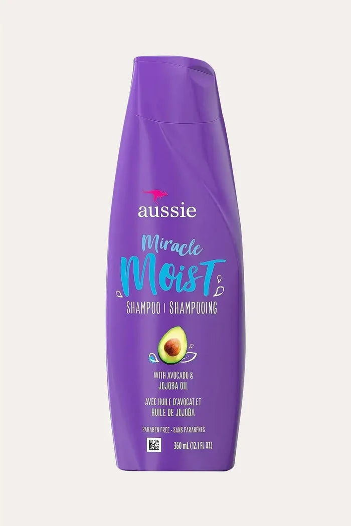 Aussie Miracle Moist Best Moisturizing Shampoo for Dry Hair 360mL - Strengthen and Hydrate Shampoo with Avocado and Jojoba Oil, Paraben Free Cruelty Free Hydrating Shampoo