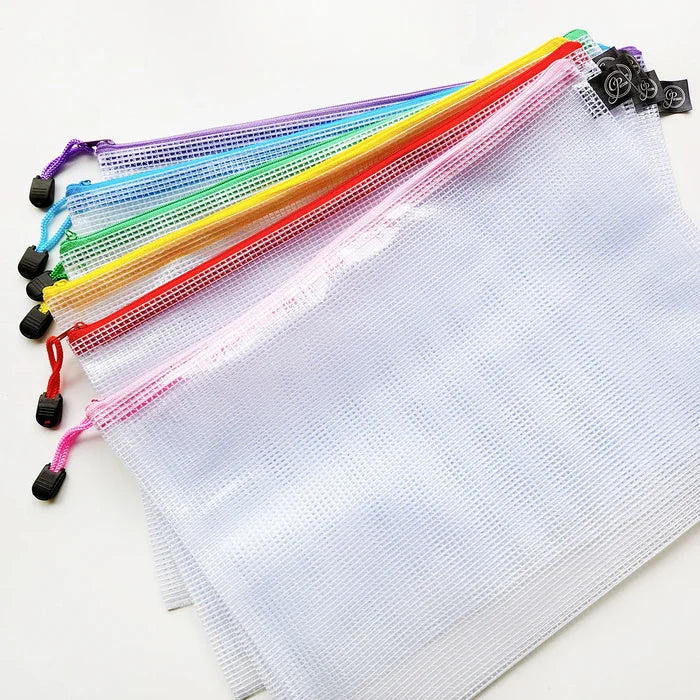 Catherine Pooler Designs - Storage - Large Project Pouches - Rainbow Set of 6. Measures 13" x 9.5". Available at Embellish Away in Bowmanville Ontario Canada.