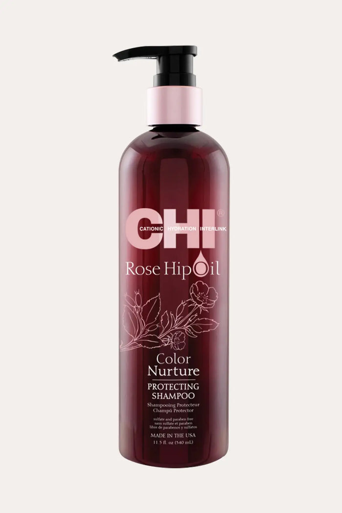 CHI ROSE HIP OIL COLOR NURTURE PROTECTING SHAMPOO 11.5oz - BSW BEAUTY CANADA
