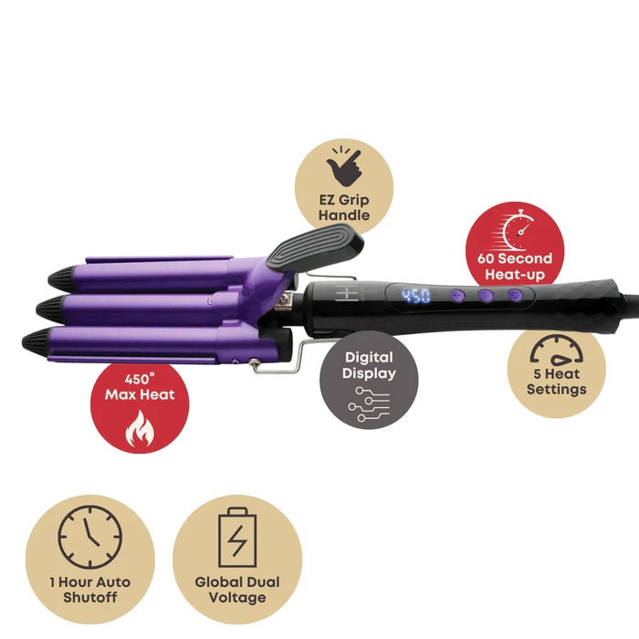 Digital Ceramic 3 Barrel Waver 1" by ANNIE