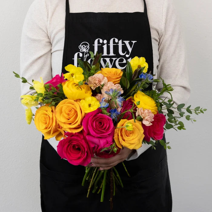 Dragonfruit Delight Flower Bouquet Apron - Image
