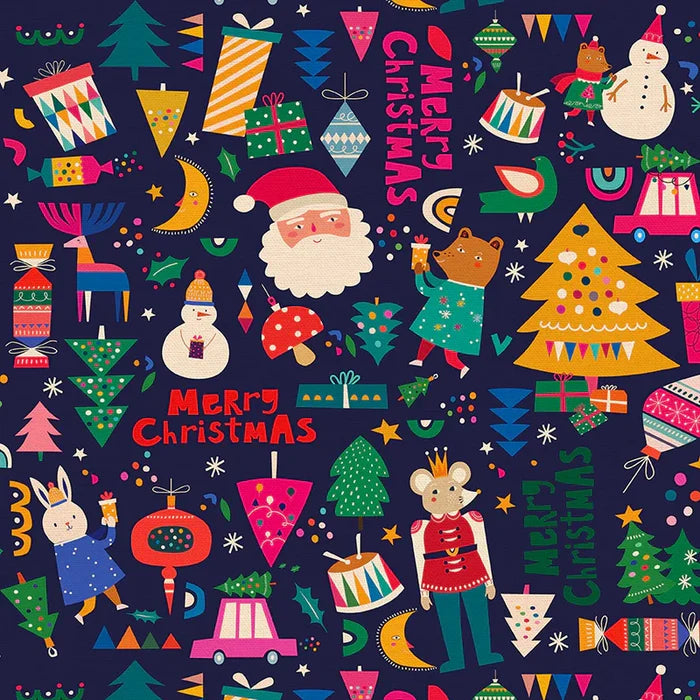 Navy Modern Holiday - Fat Quarter