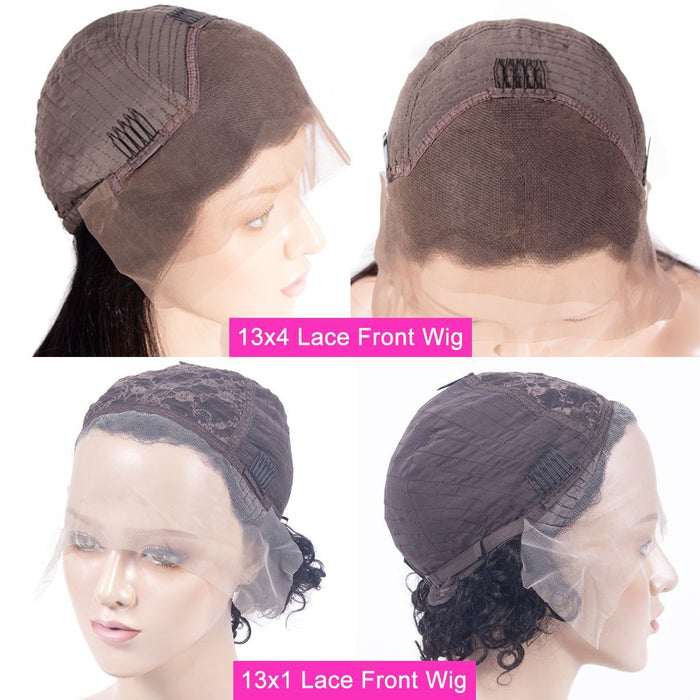 QVR Popular Bouncy Curly Short Pixie Cut Wig 13x4 Lace Wigs