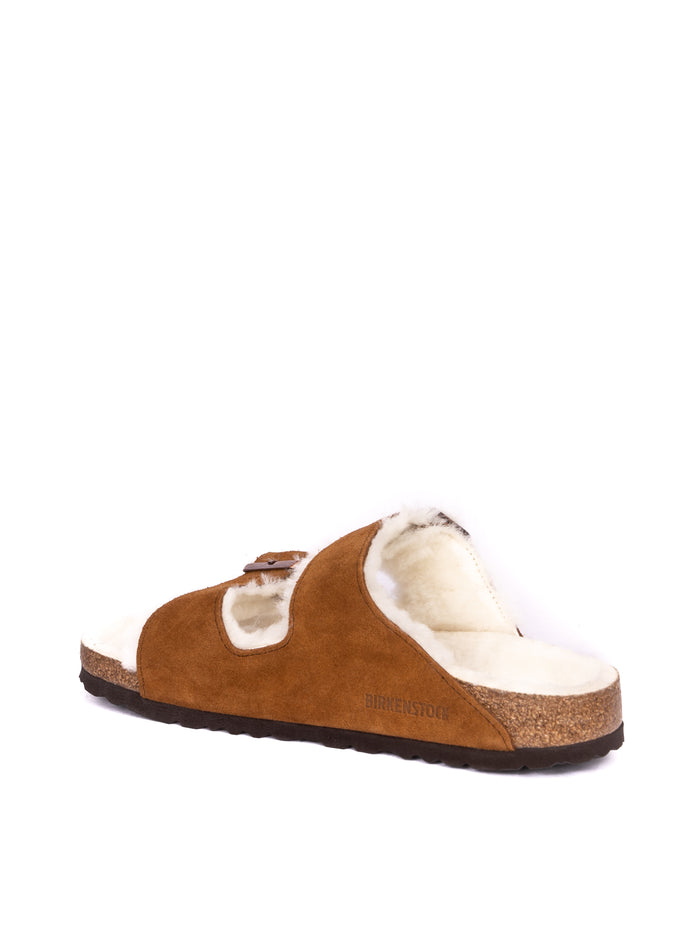 BIRKENSTOCK sandalo arizona shearling mink <BR/><BR/> ARIZONA 1001135-MINK