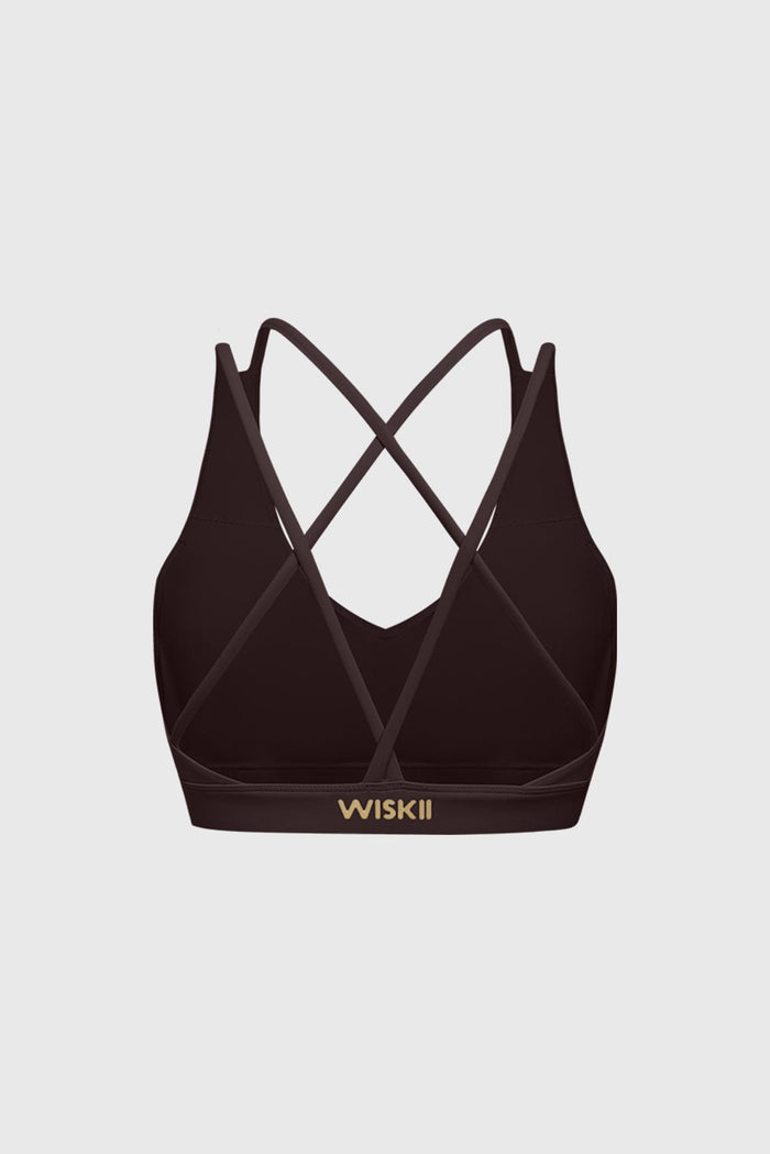 Scoop Neck Crossback Bra | Velevet Fig sports bra featuring a strappy criss-cross back and scoop neckline | WISKII Active