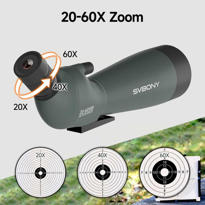 SVBony SV28A 20-60X80 Spotting Scope For Archery Shooting (F9308Q) Svbony