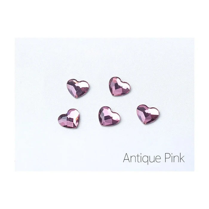 Swarovski Nail Art Antique Pink Heart Crystals 4pcs