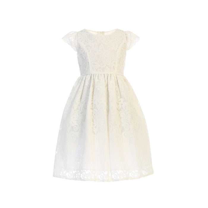 Sweet Kids All Over Emb Organza/Cap Sleeve