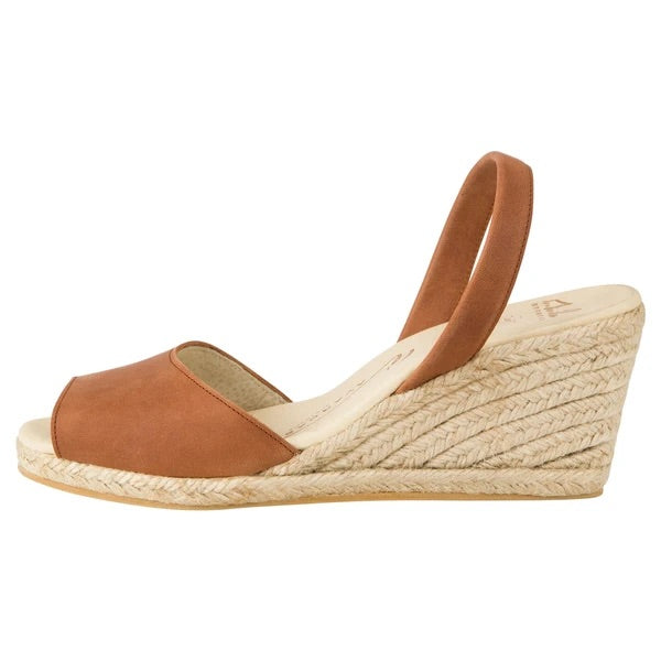 Tan Leather Espadrille Wedge