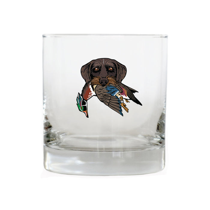 Drahthaar with a Wood Duck