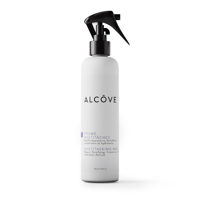 Bottle of the Alcôve Hair 10-in-1 Multitasking Mist for repair, protection and hydration