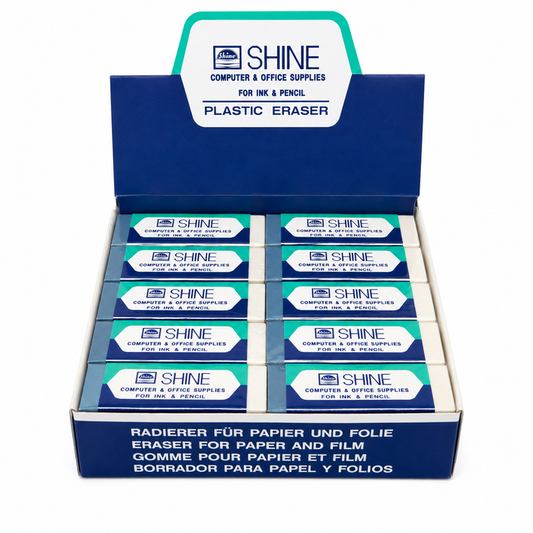 20 pcs display Shine Plastic Eraser for Ink and Pencil