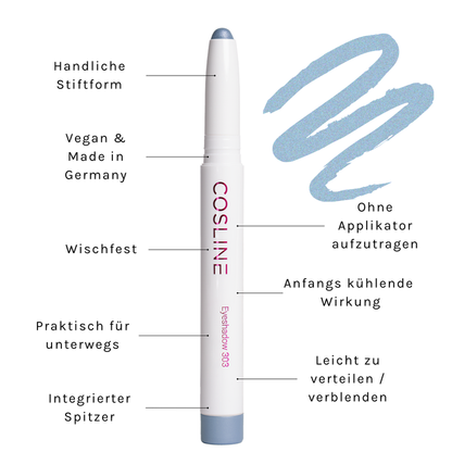 COSLINE Eyeshadow Silverblue 303 Vorteile