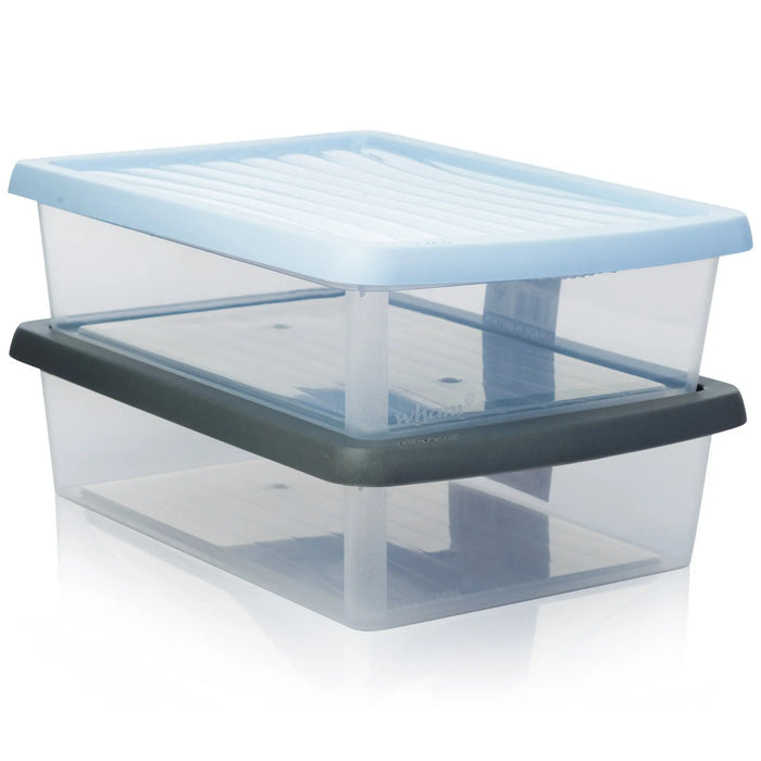 8 Litre Shallow A4 Paper Wham Plastic Storage Box with Lid Wham Storage