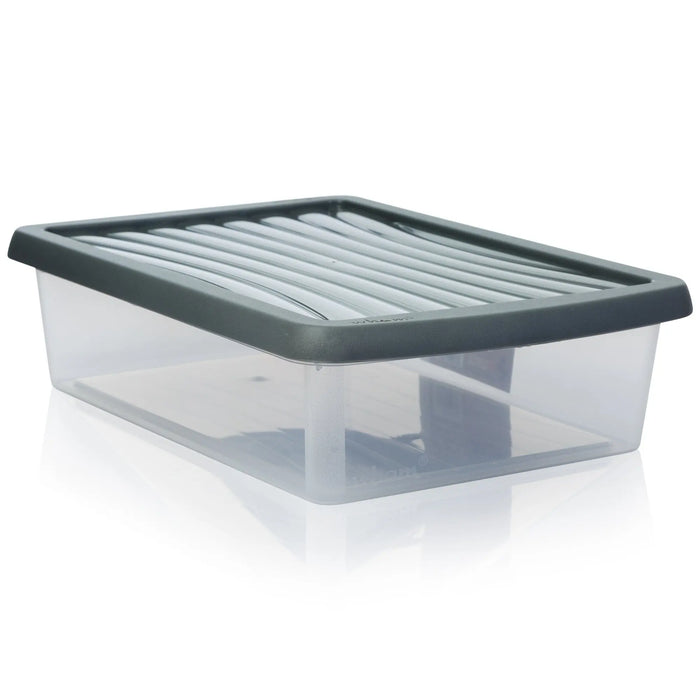 8 Litre Shallow A4 Paper Wham Plastic Storage Box with Lid Wham Storage