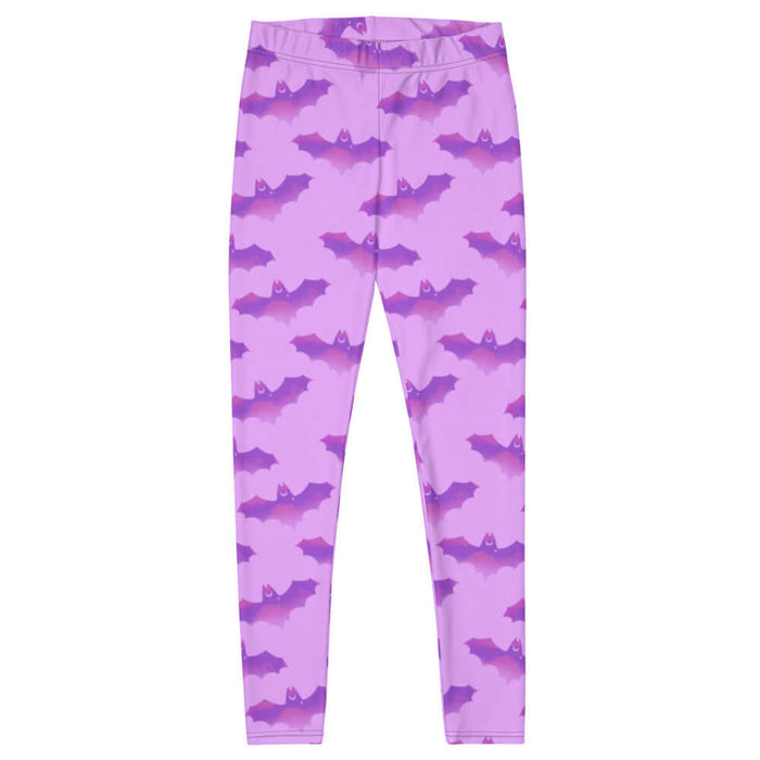 Aensland gothic leggings in pink with watercolor bats and crescent moons