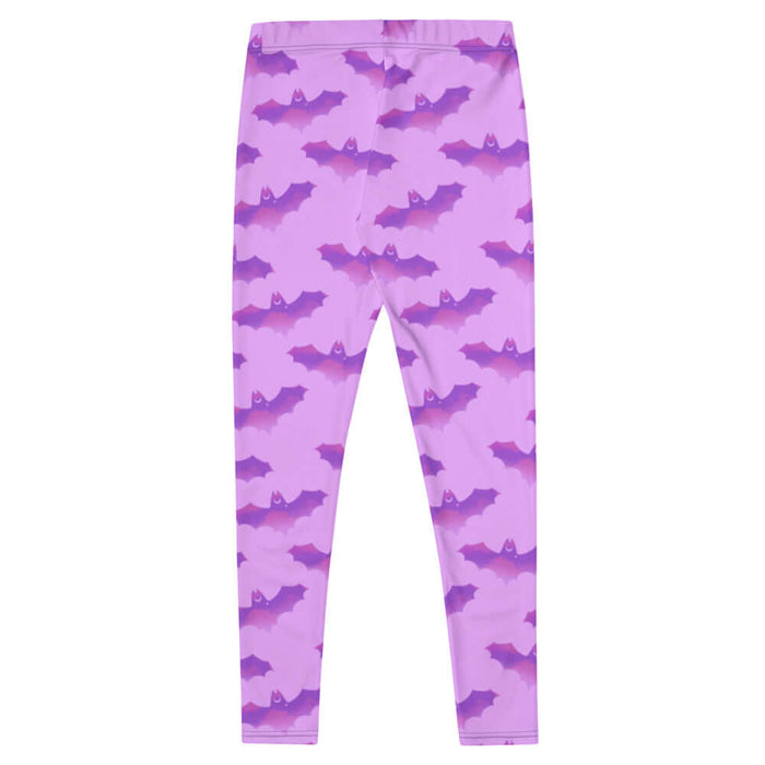 Aensland pastel-goth leggings in pink with bat print and pastel clouds