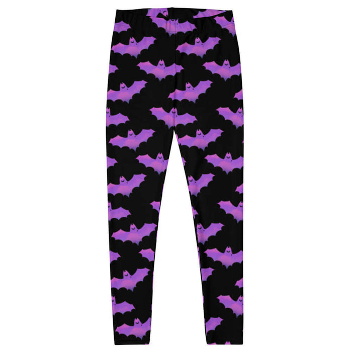 Aensland alternative leggings in pink with painterly bats and tiny crescent moons