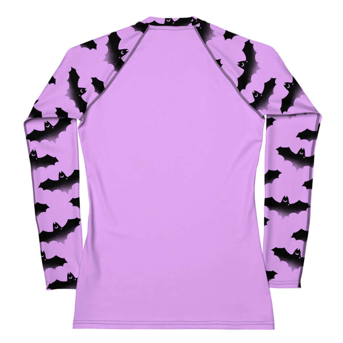 Aensland alternative rash guard in pink with bats and crescent moons