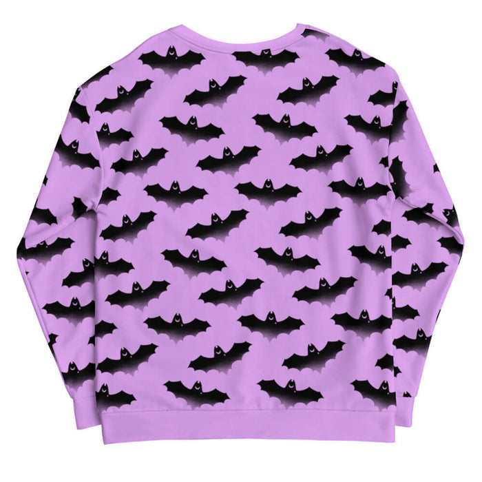 Aensland alternative sweatshirt in pink with bats and crescent moons
