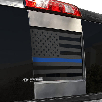 Rear Middle Window American Flag Vinyl Decal Stickers Fits Chevy GMC Silverado Sierra 2014 - 2018 - Bogar Tech Designs