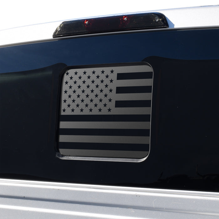 Rear Middle Window American Flag Vinyl Decal Sticker Fits F150 F250 F350 - Bogar Tech Designs