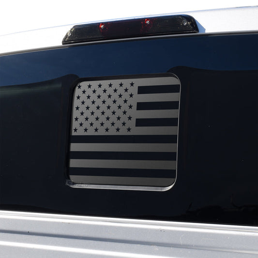 Rear Middle Window American Flag Vinyl Decal Sticker Fits F150 F250 F350 - Bogar Tech Designs