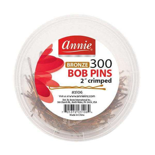 Annie Bob Pins Crimped 2 Inch, 300 Count, Bronze