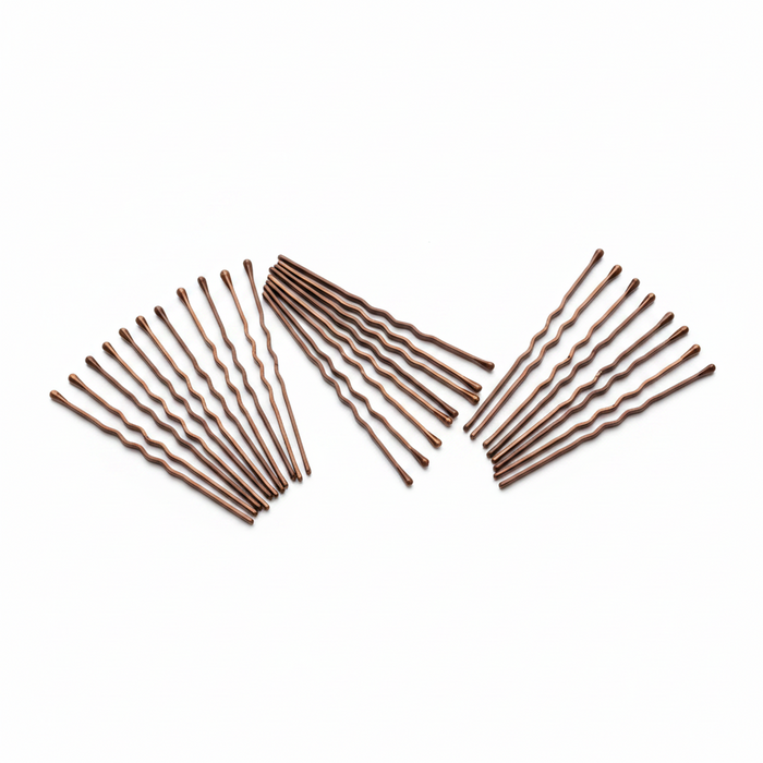Annie Bob Pins Crimped 2 Inch, 300 Count, Brown