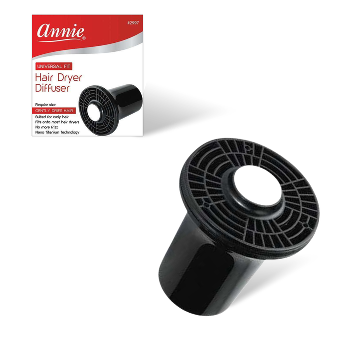 Annie Hair Dryer Diffuser Attachment, 1 Count, Black