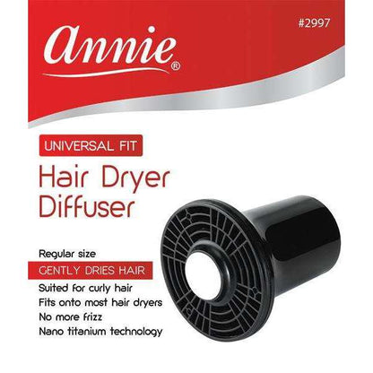 Annie Hair Dryer Diffuser Attachment, 1 Count, Black