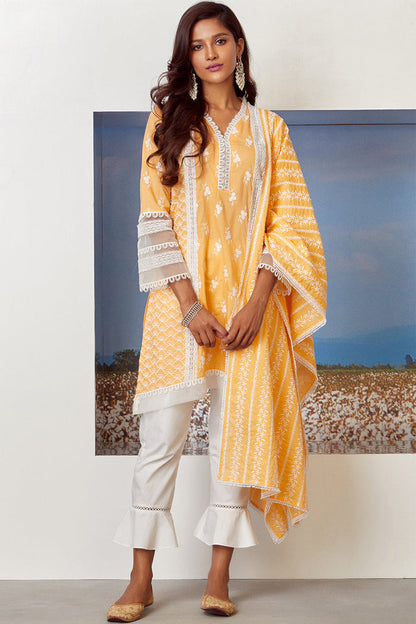 Armada Supima Cotton Orange Kurta Set