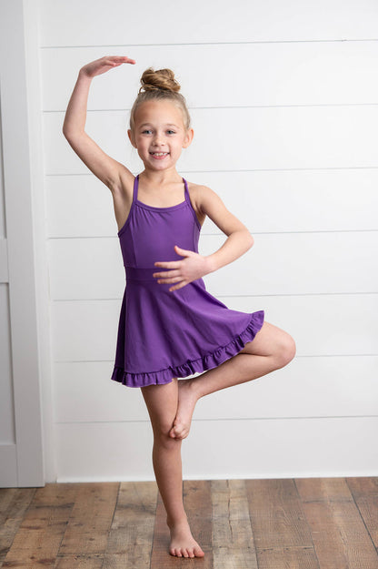Athletic Ruffle Dress | Purple