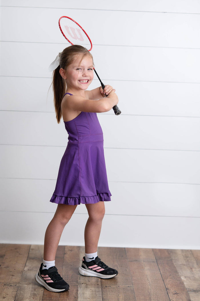 Athletic Ruffle Dress | Purple
