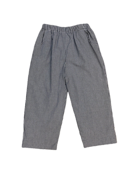 Banbury Black Gingham Long Elastic Waist Lined Pant