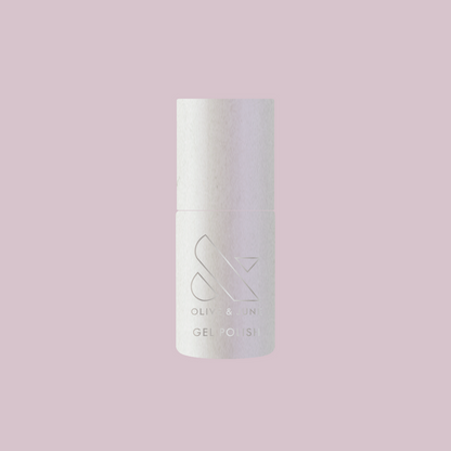 BAROQUE Gel bottle with shimmering pearly white iridescent gel polish for long-lasting at-home manicure use