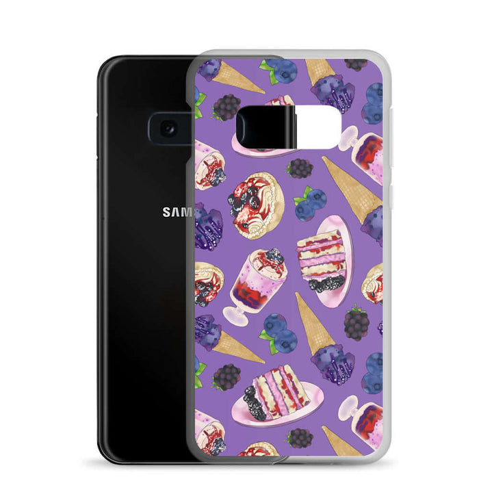 Protect your phone stylishly with the Berry Samsung® Clear Case, featuring a fun dessert design. Perfect for summer!