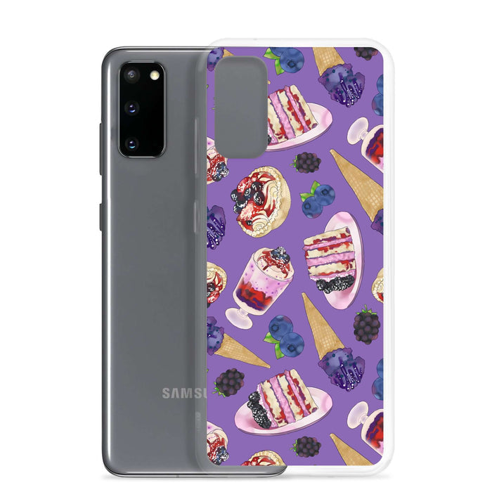 Berry Samsung® Clear Case featuring a fun dessert design, perfect for summer protection and style.