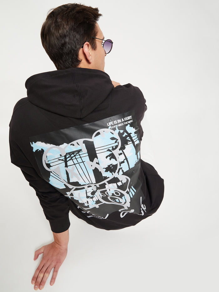 Black New York Relaxed Fit Hoody