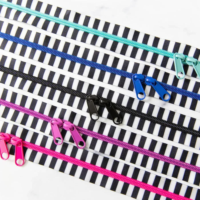 Black & White Striped Zippers