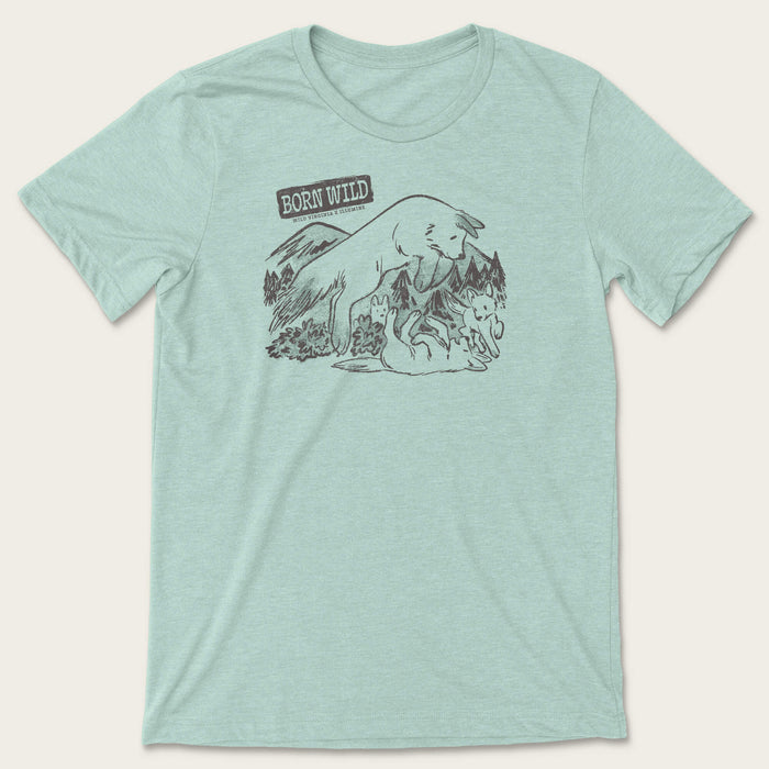 Born Wild Tee - Dusty Blue