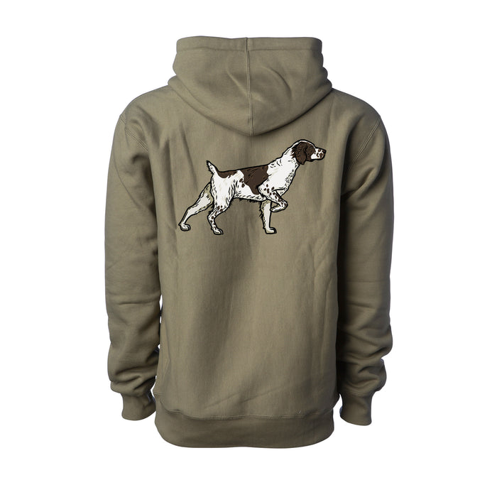 Liver + White Brittany / Olive (Premium Heavyweight) / XS
