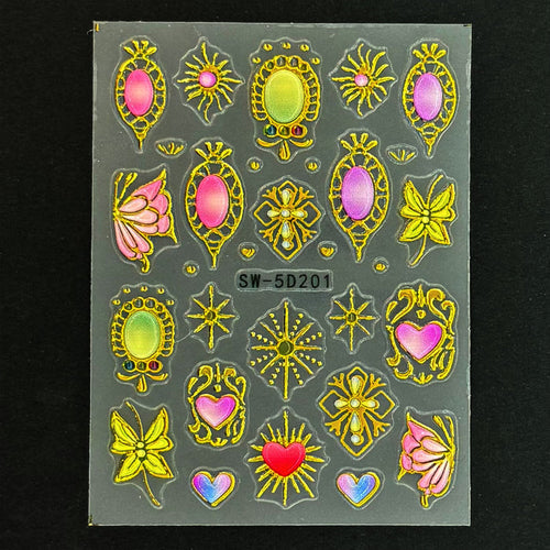Butterflies & Hearts in Gold Decal | Lula Beauty