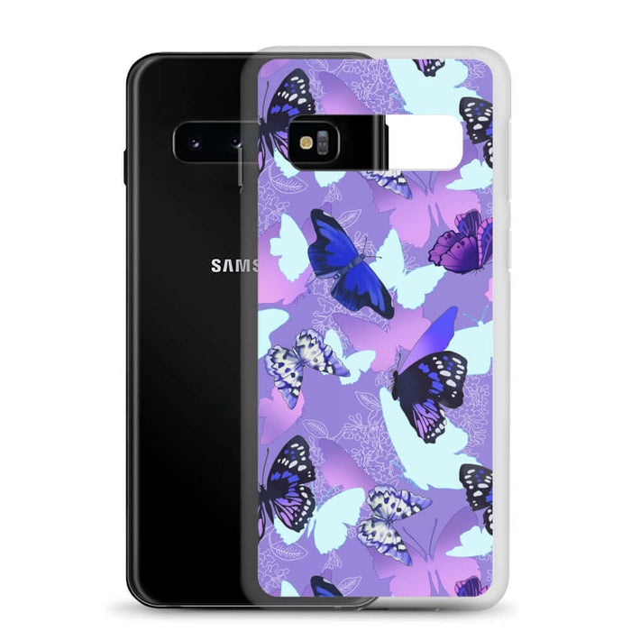 Colorful Butterfly Samsung® Clear Case showcasing vibrant butterfly designs, perfect for personalizing your phone.