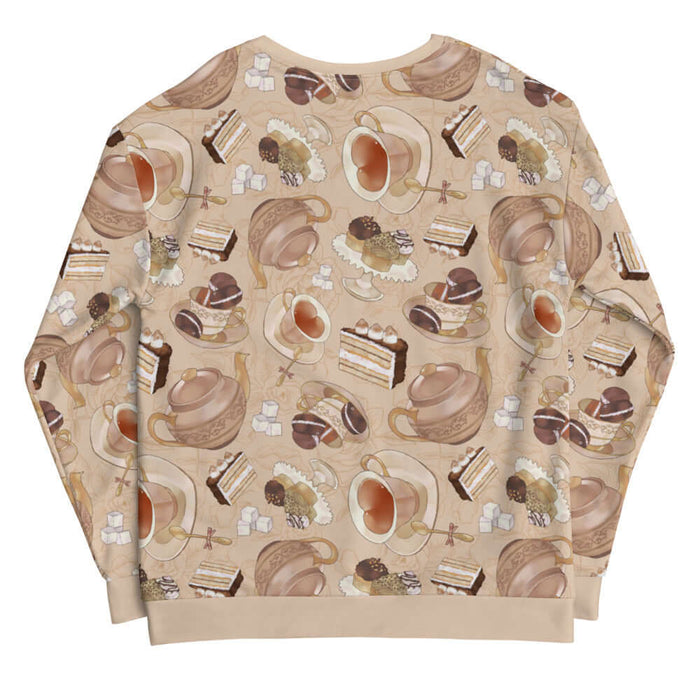 Latte kawaii Café sweatshirt with heart-shaped teacups and sugar cubes