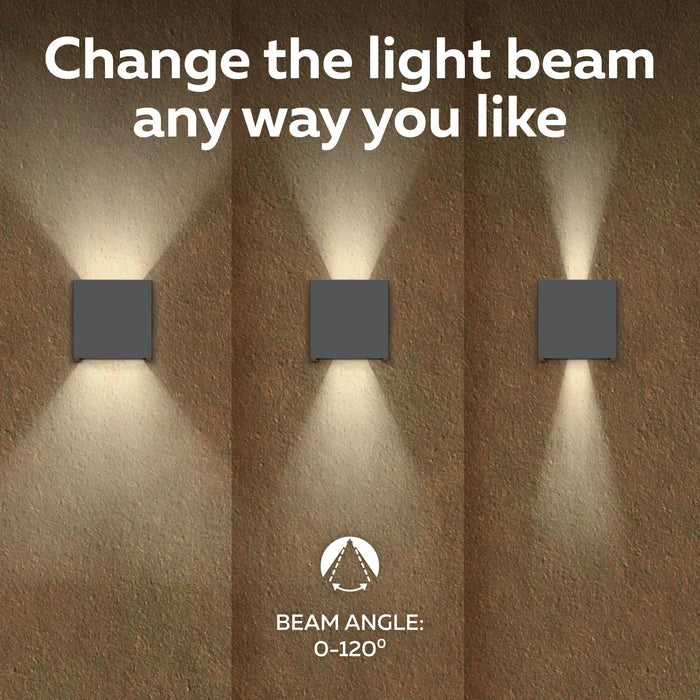 Calex Bari LED Wall Light - Up & Down - Anthracite