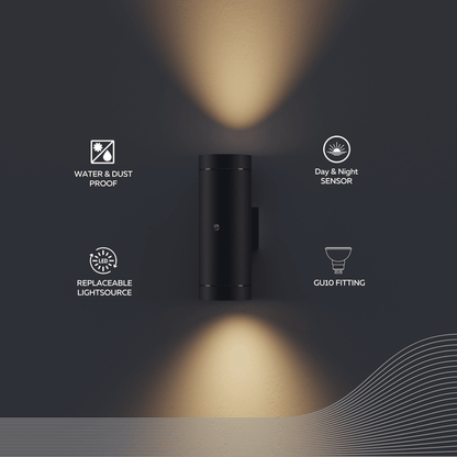Calex Pavia Wall Light - 2x GU10 - Black