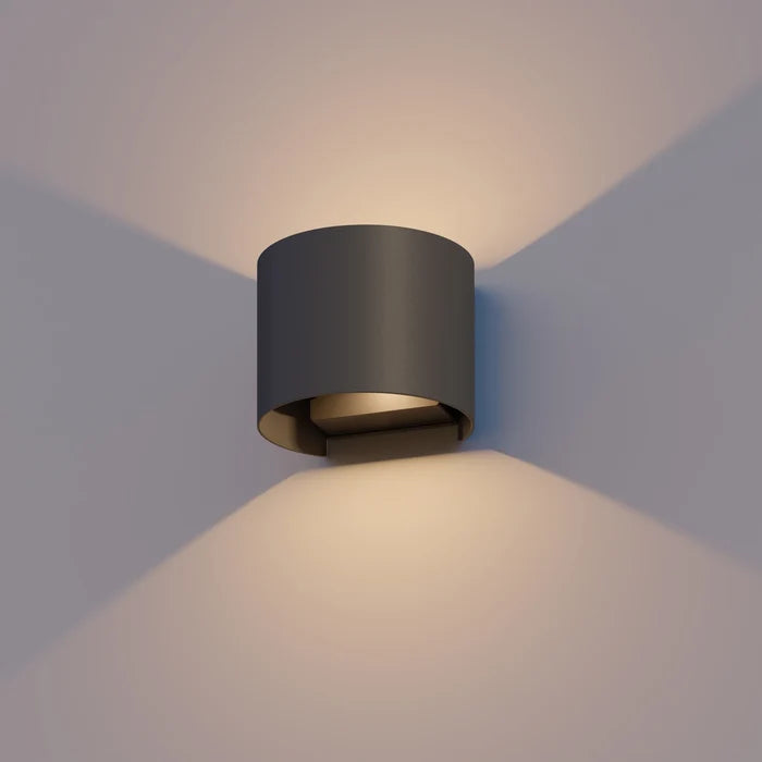 Calex Verona LED Wall Light Oval - Up & Down - Black